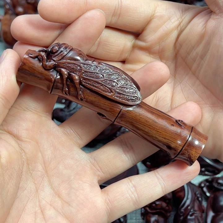 把件黄花梨/降香黄檀竹节知了