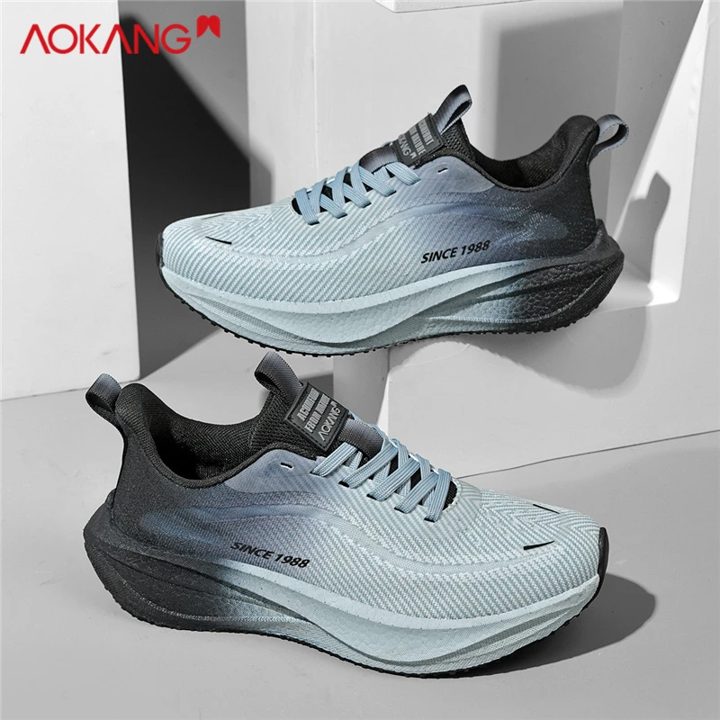 Aokang/奥康男鞋2025新款网面透气休闲鞋子男款增高跑步运动鞋男