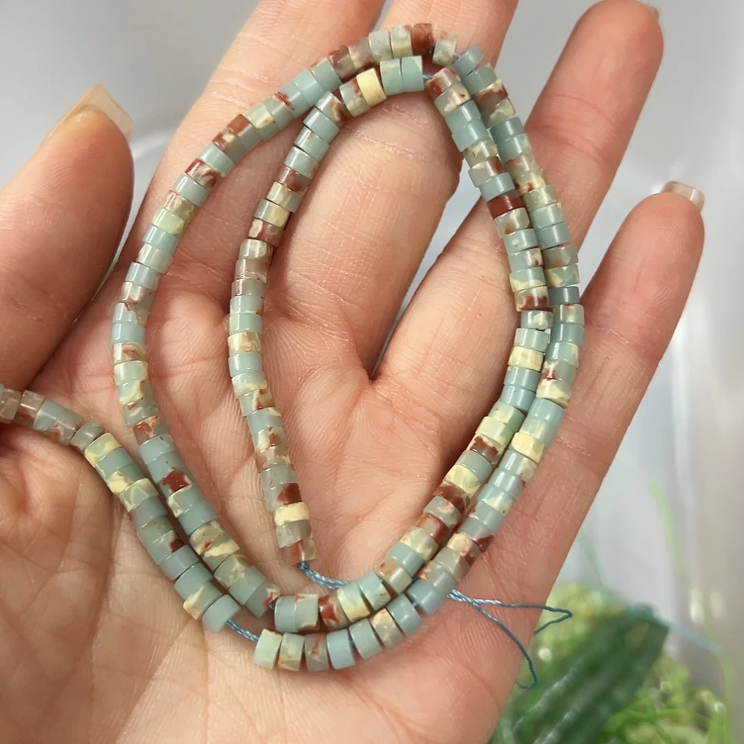 玛瑙/玉髓合金珠宝半成品，卡4寿山石直切一条