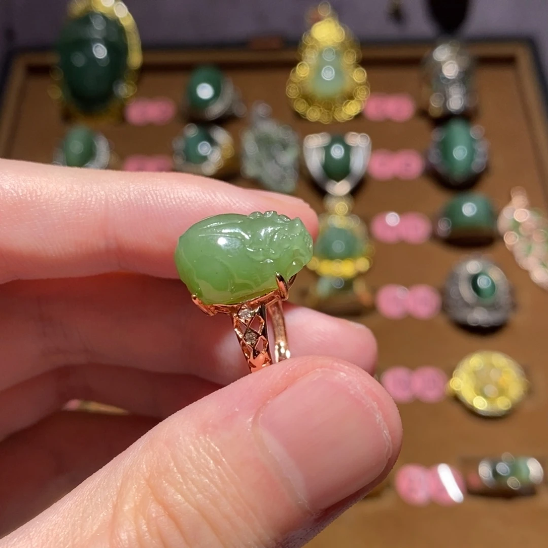 和田玉（碧玉）未镶嵌戒指