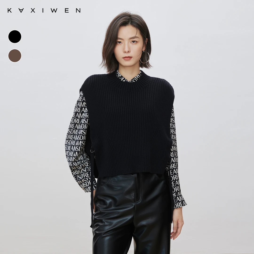 【籽言专属】圆领套头披肩针织上衣X10AZS8569