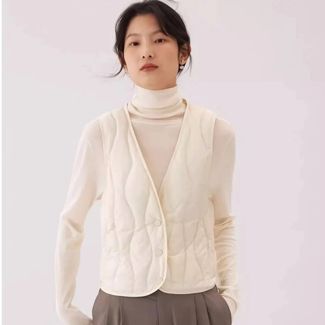 印像家【轻便保暖】秋冬V领马甲内胆打底内搭吊带背心马夹女
