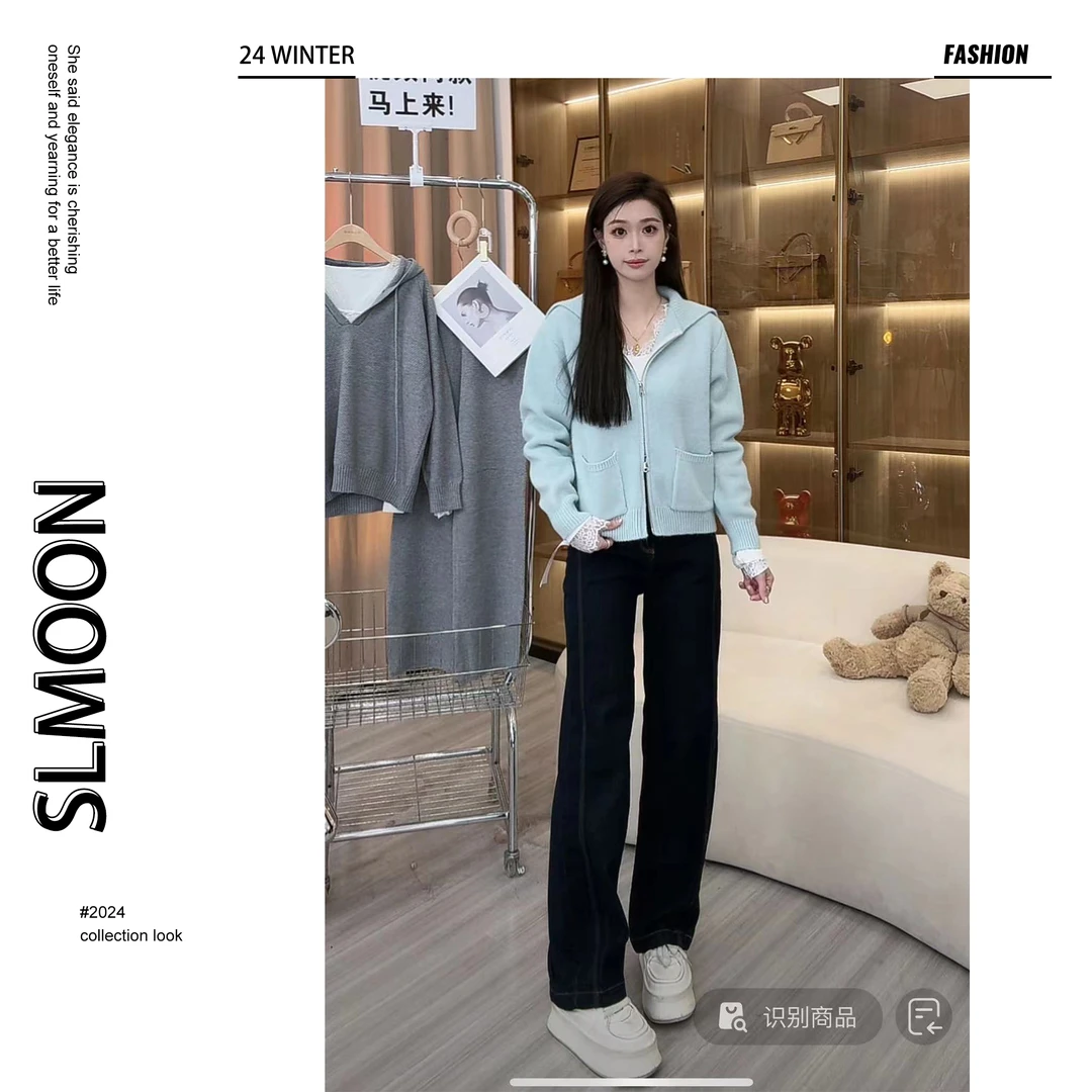 【水冰月】【海盐碎冰冰】不含胸针拉链款毛衣预CDP4MY388C