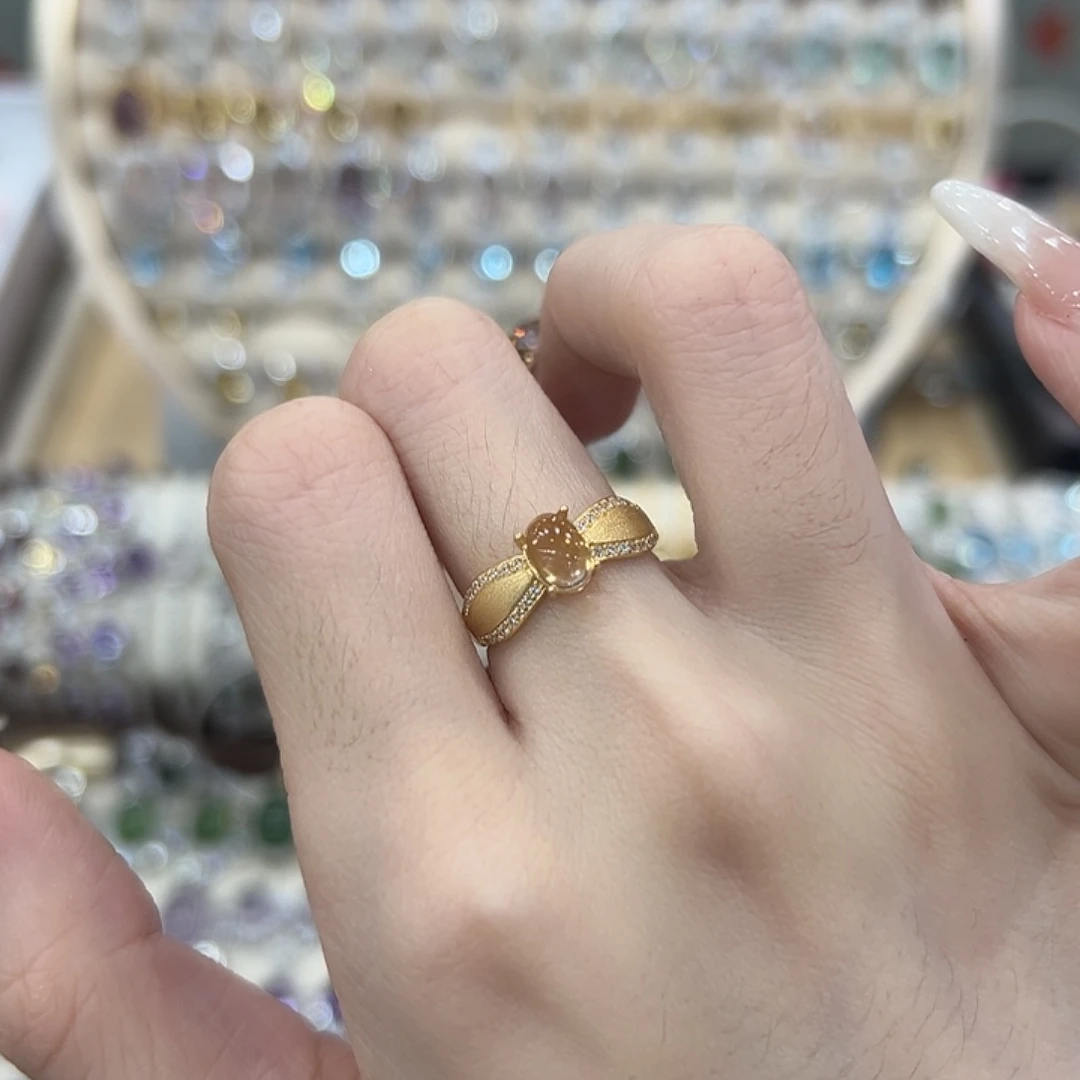 戒指银S925镶嵌黄晶