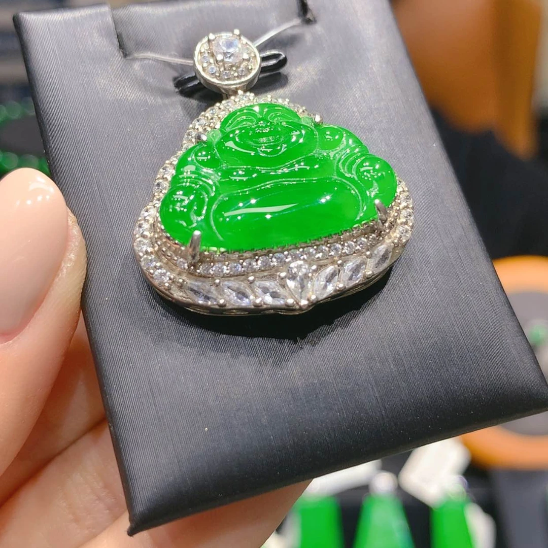 【闪购商品】颈饰银S925镶嵌翡翠3柒姐