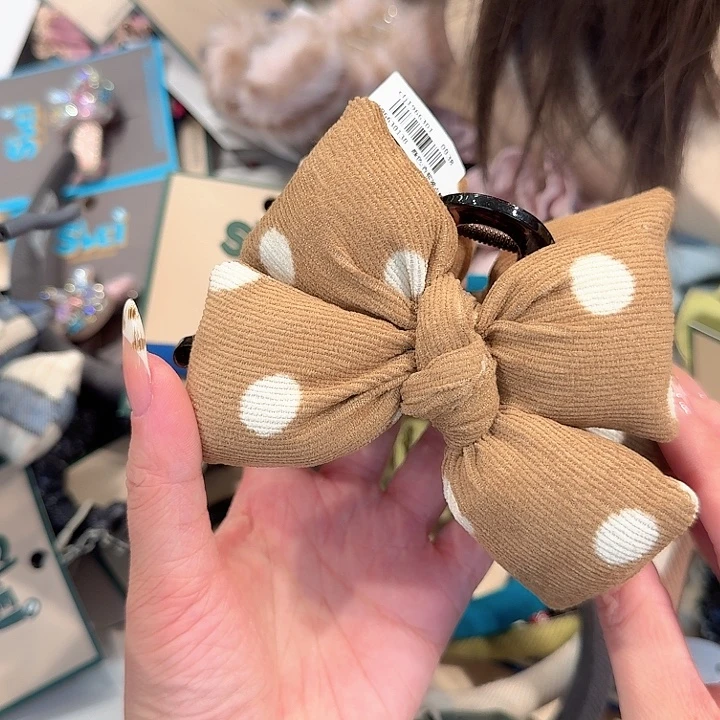 棕色波点充棉大抓夹