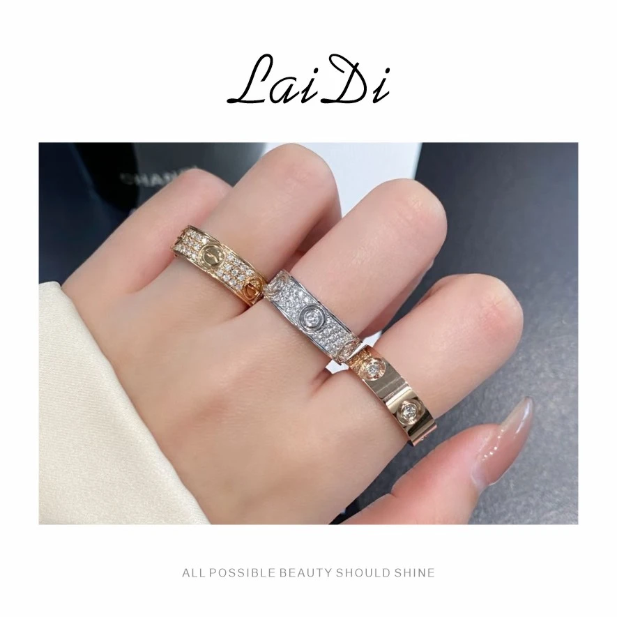 轻奢满钻无钻LOVE戒指