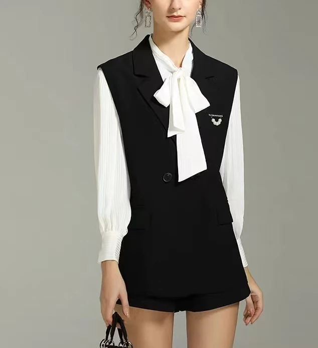 【苏苏精选】602春季法式文艺气质百搭西服马甲显瘦外套