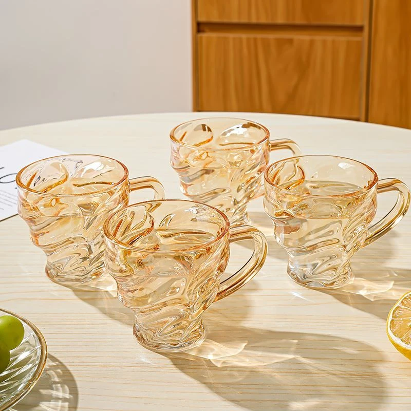 4只琥珀水杯家用简约时尚加厚家居客厅