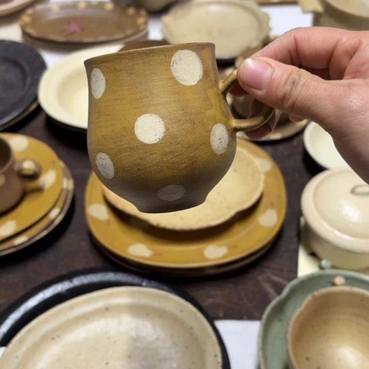 陶姜黄白波点小胖梨