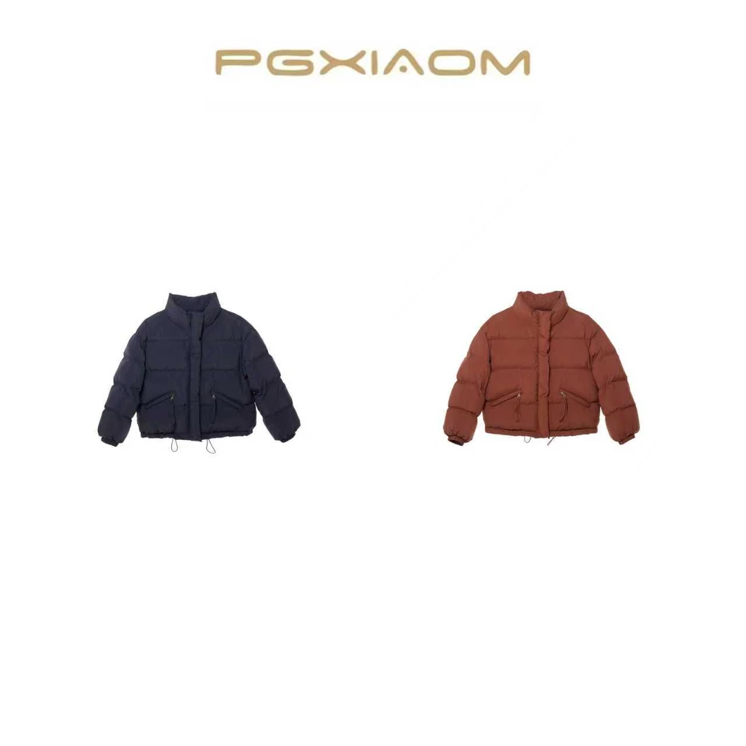 【PGXIAOM】润秀定制砖红 藏青两色短款羽绒服外套YR10593