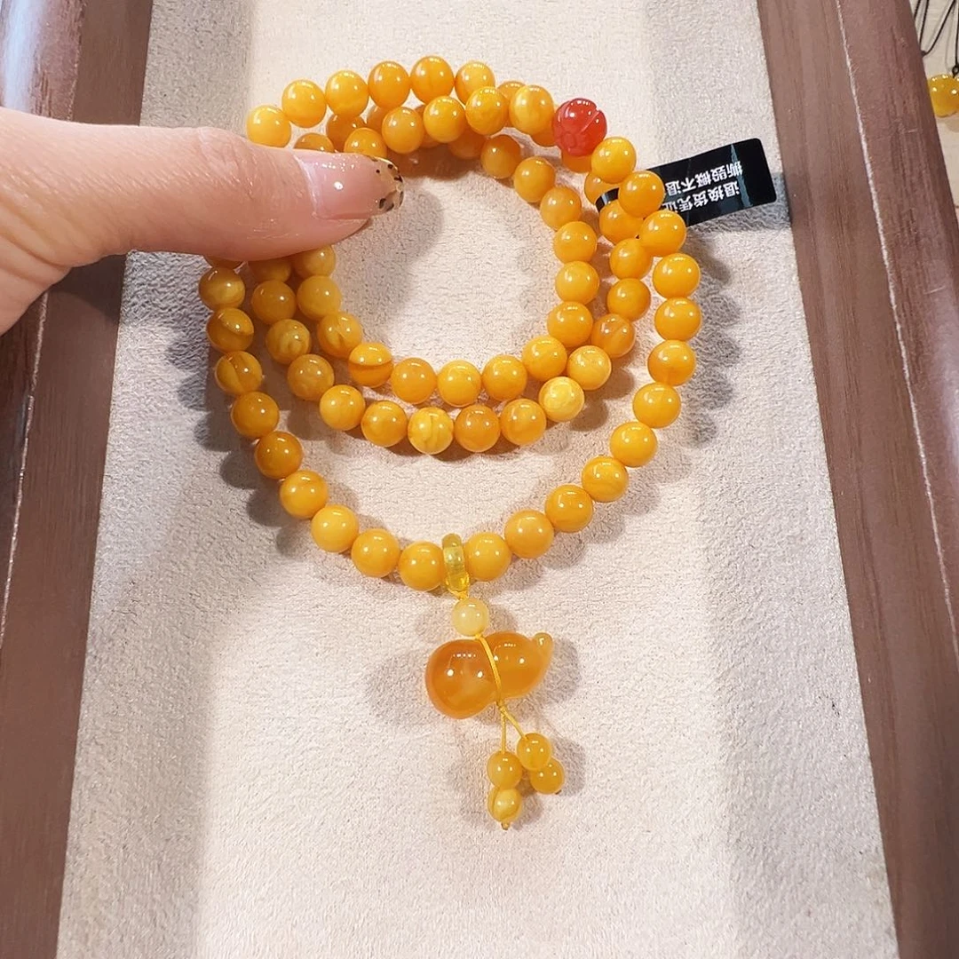 蜜蜡未镶嵌手链蜜蜡7.6mm