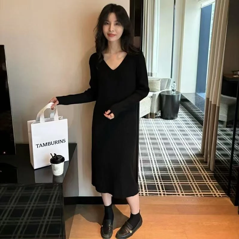 羊毛（衣长110推荐90-140斤）【丽长裙黑】