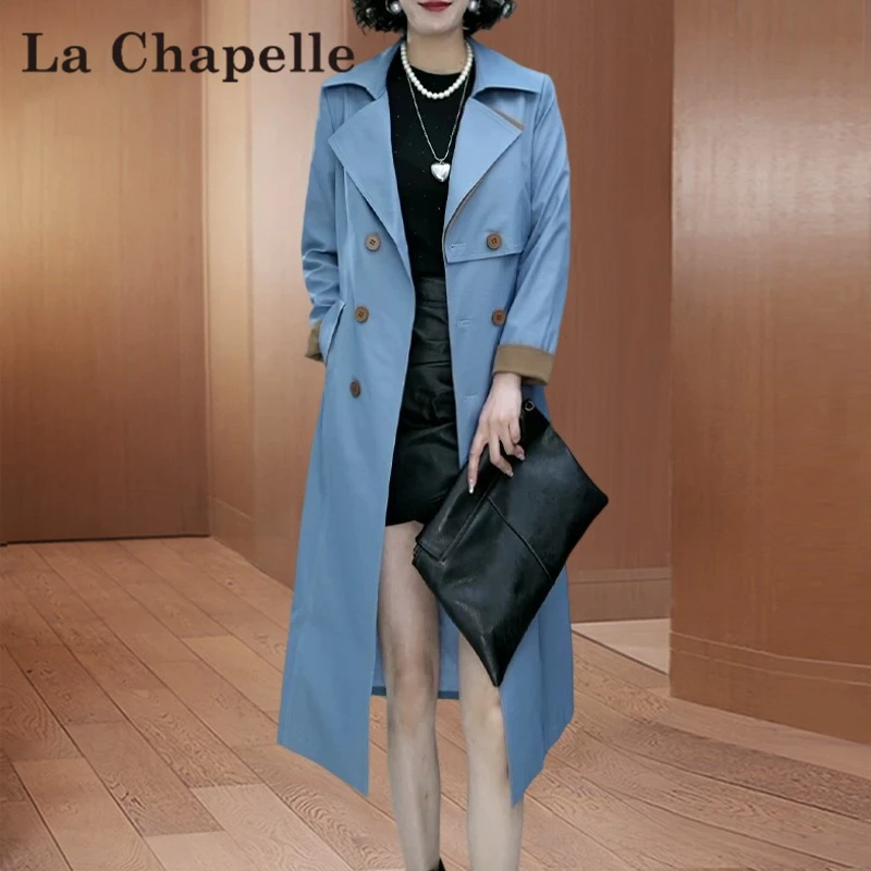 拉夏贝尔杭州意法风衣外套女2025新款爆款洋气春秋收腰显瘦中长款