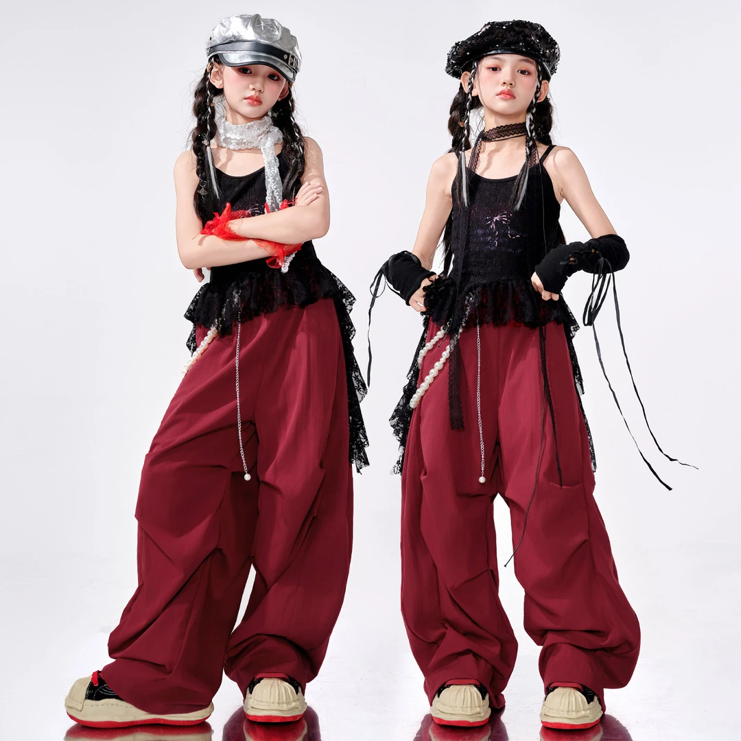 儿童jazz爵士舞潮服女童时髦吊带舞蹈练功服街舞现代舞走秀演出服