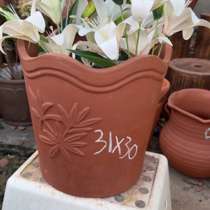 紫砂花盆口31高30宜兴紫砂