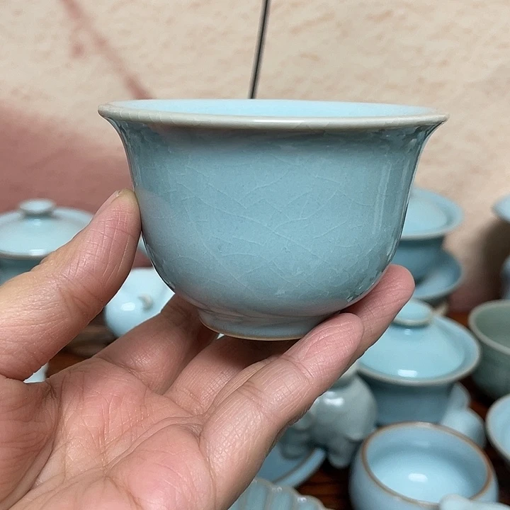 杯子谢朝伟老二厂釉元宝碗杯微瑕