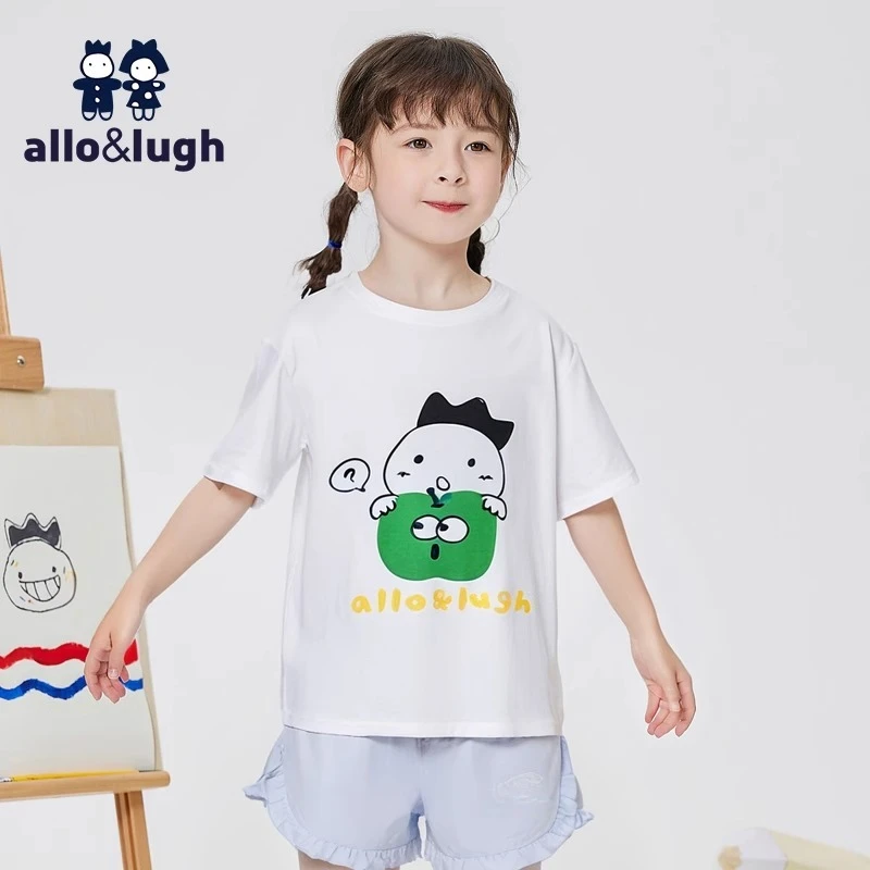 【亲子装】阿路和如短袖t恤2025新款男童女童棉萌趣印花可爱休闲童