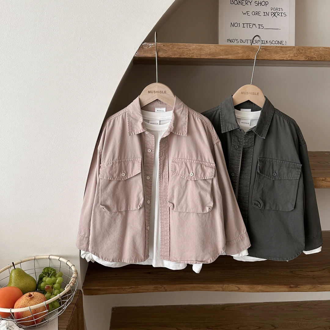 阿又童装儿童男童高能感日系春款外套宽松水洗99132C