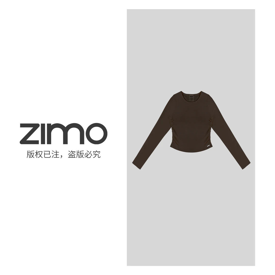 迷你高尔夫长袖深咖色010-zimo-高端瑜伽健身服健身服可外穿