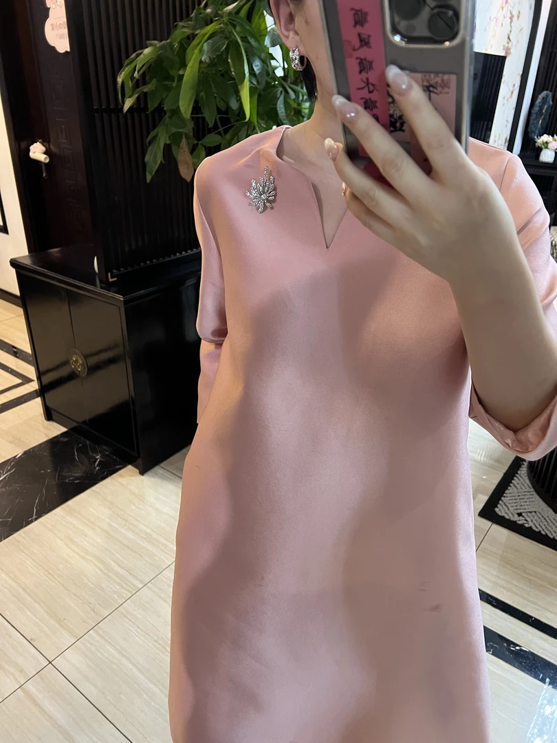 【安姬迩·媛媛专属】丁达尔穿搭高品质钻石领减龄遮肉显瘦连衣裙