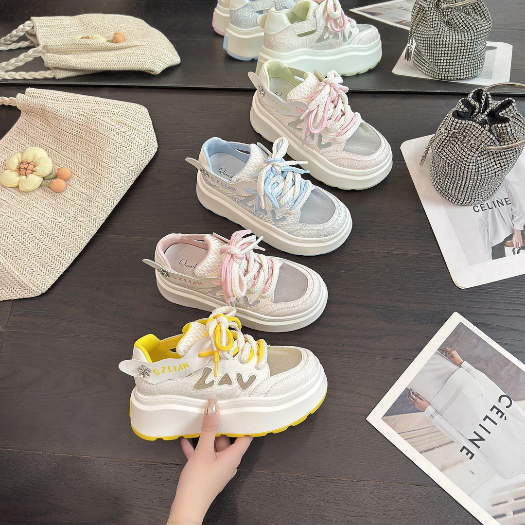 千之恋L增高6CM2025夏季新款轻奢爆款休闲风百搭软底透气女鞋8871