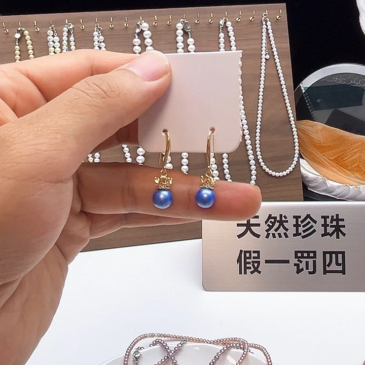 淡水珍珠银S925镶嵌耳饰