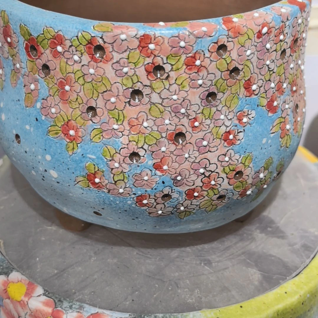 红泥花盆景德镇花盆