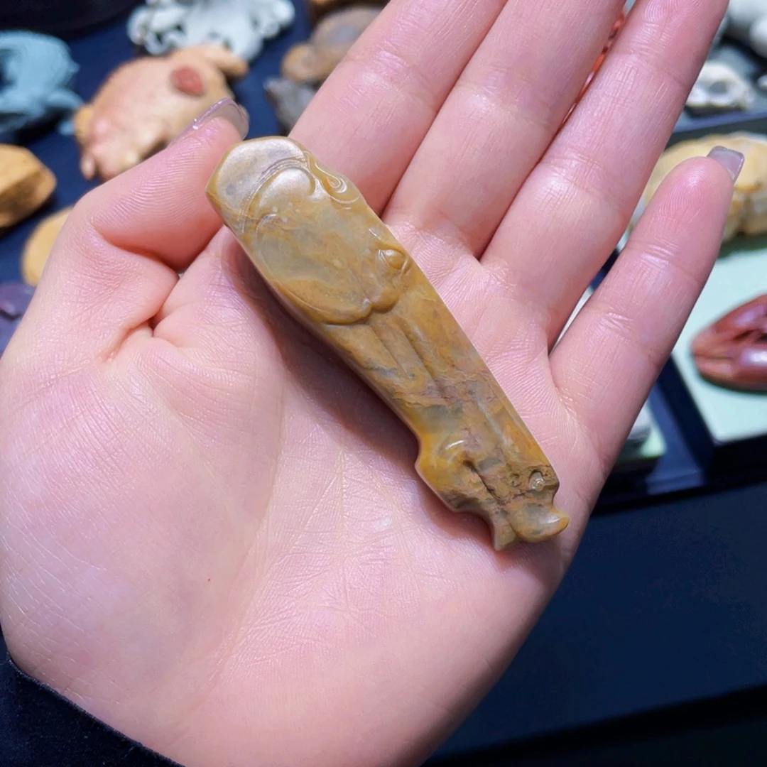 寿山石马头手工雕刻