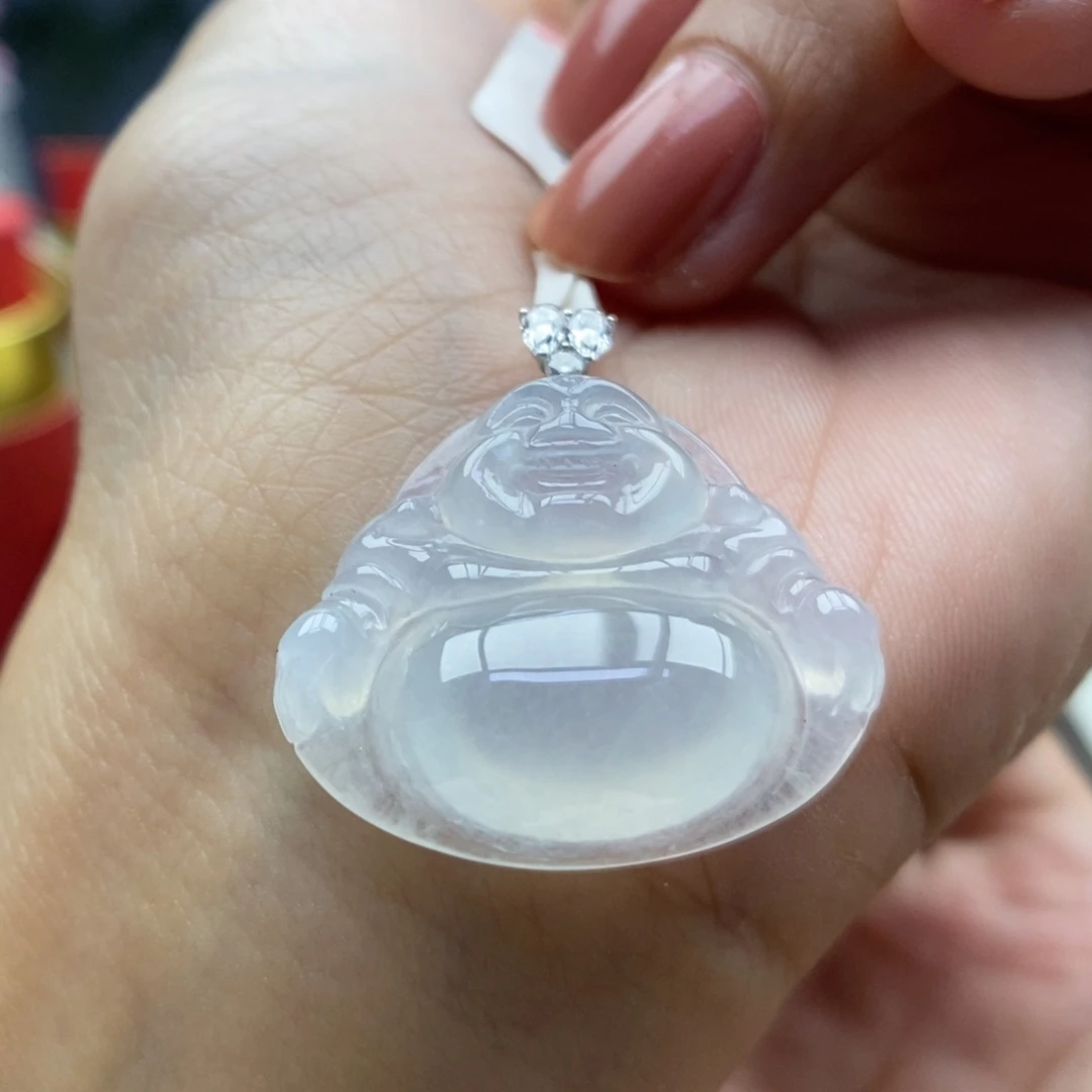 翡翠18K金镶嵌颈饰吊坠55