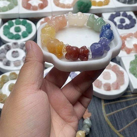石英质玉（非洲翠）合金手串