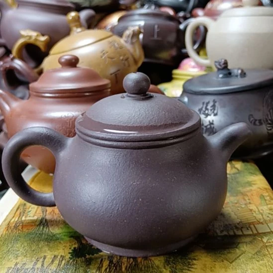 紫砂茶壶宜兴原矿天青柴烧手工250㏄