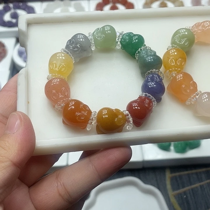石英质玉（非洲翠）合金手串