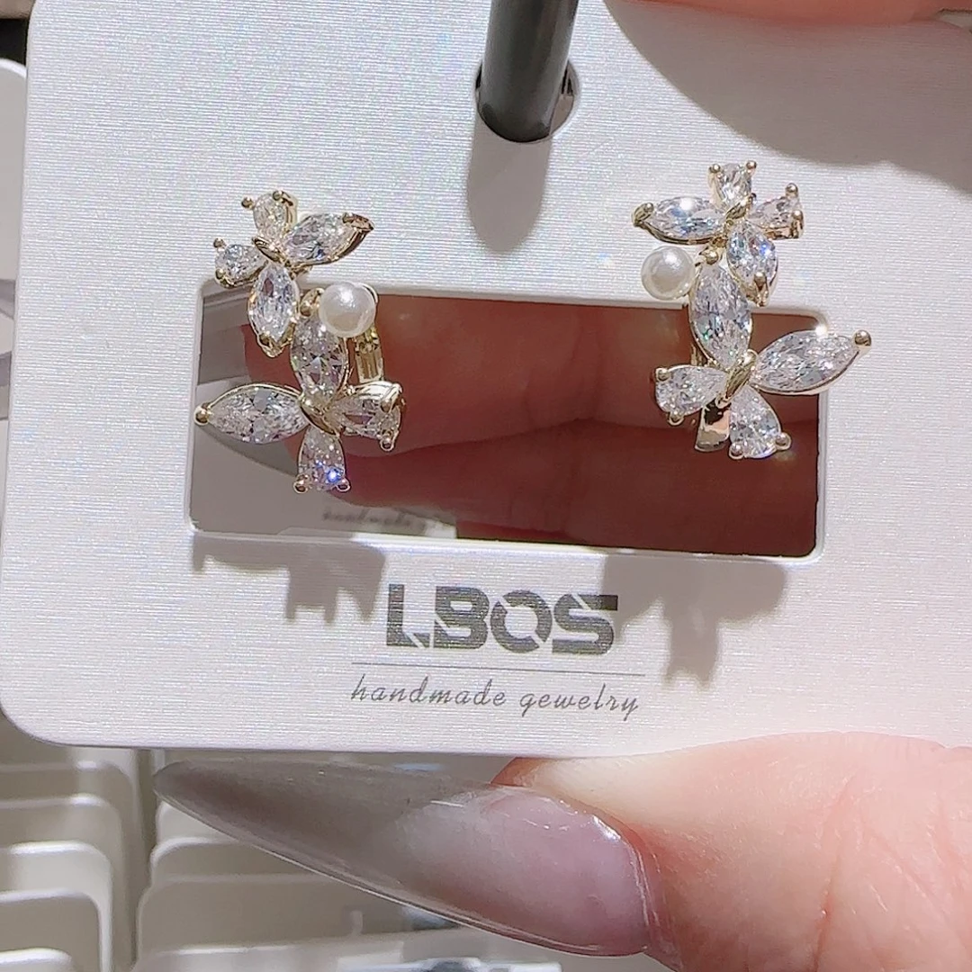 锆石铜合金925银耳环