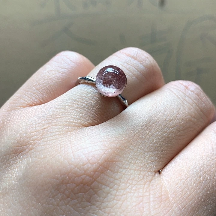 水晶水晶戒指银S925镶嵌