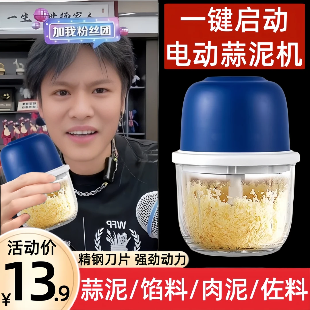 蒜泥神器大蒜压蒜器绞肉机拉蒜神器绞蒜机电动打蒜器切蒜蓉搅碎器