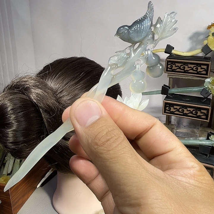 蛇纹石玉未镶嵌发饰