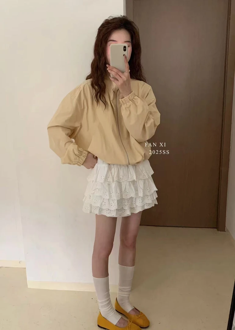 夏季短百搭蛋糕裙