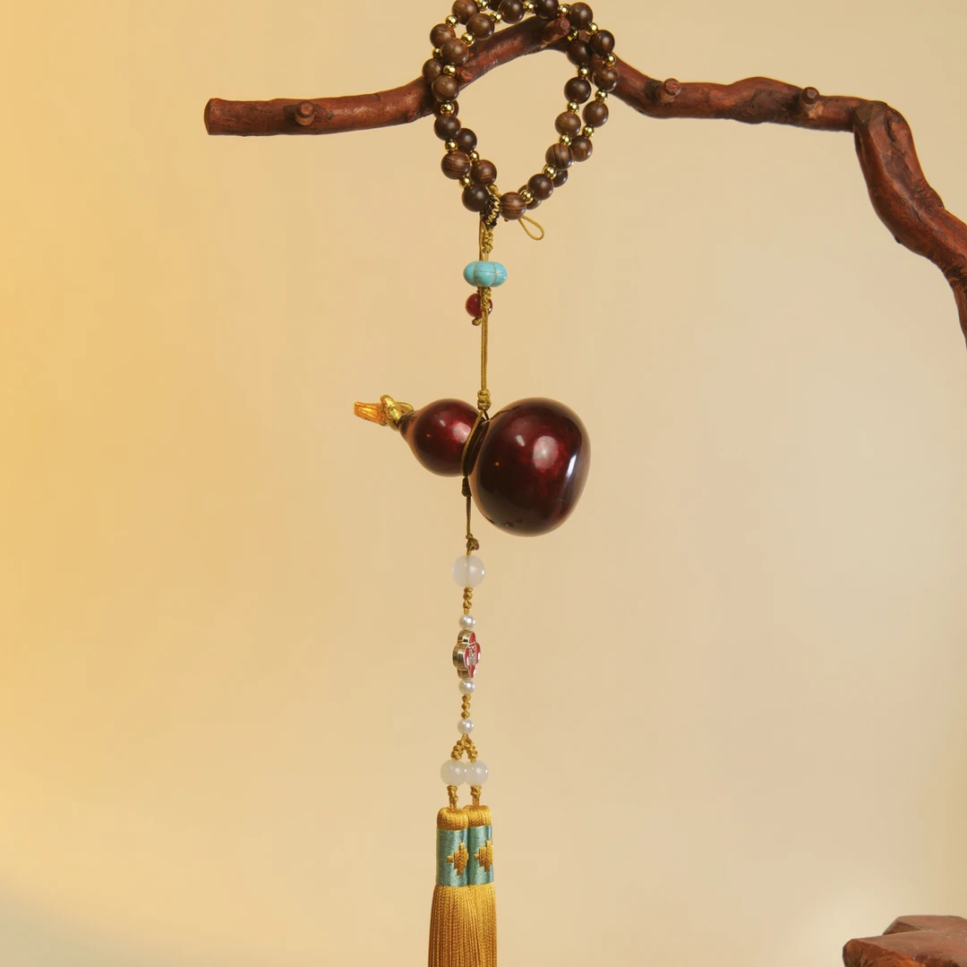 天然犀皮漆大漆小葫芦包挂中式复古流苏挂件车挂中国风