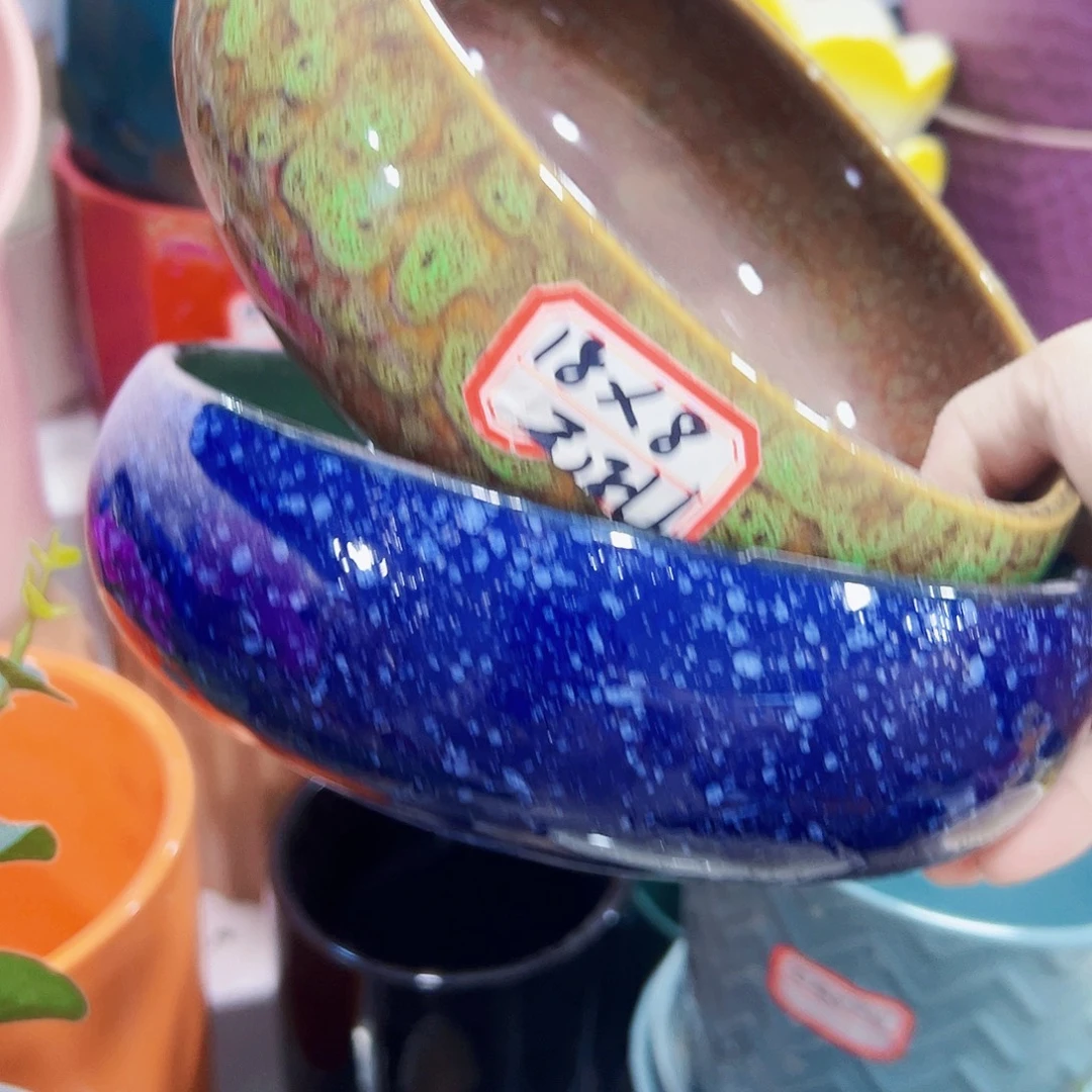 孔外贸尾单陶瓷花盆凑单10米包邮