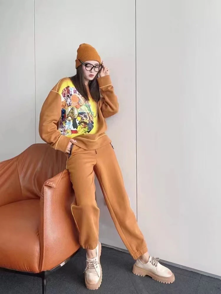 2024冬装新款百搭系带加绒休闲裤运动裤5100107卫衣