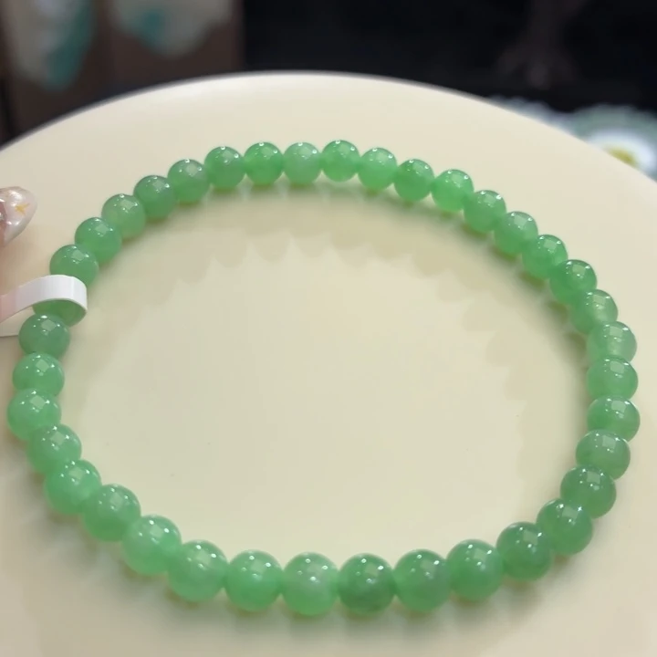 翡翠未镶嵌手链冰胶果阳绿卡5