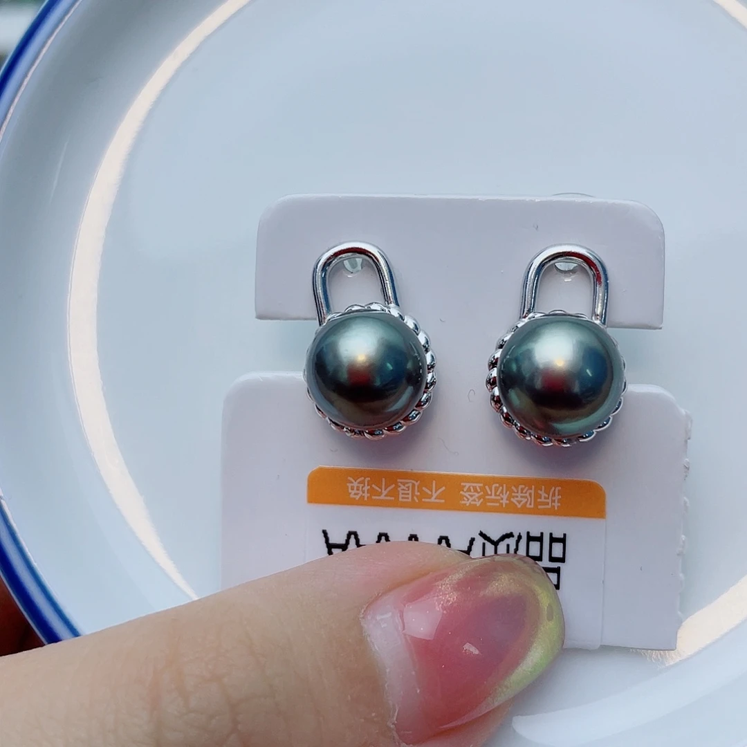 海水珍珠银S925镶嵌耳饰w29