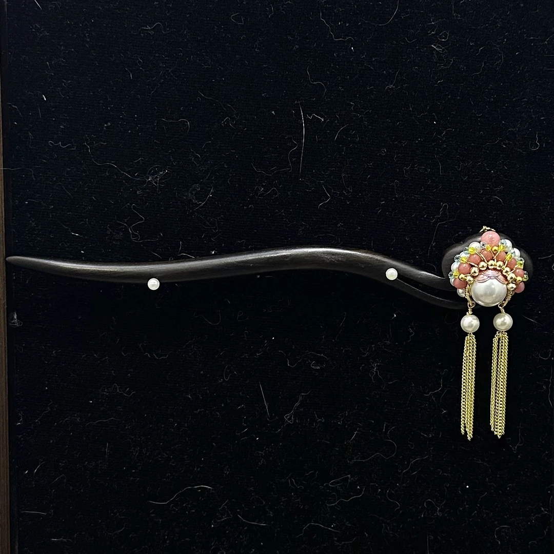 纯天然檀木发簪刀马旦女十八公分