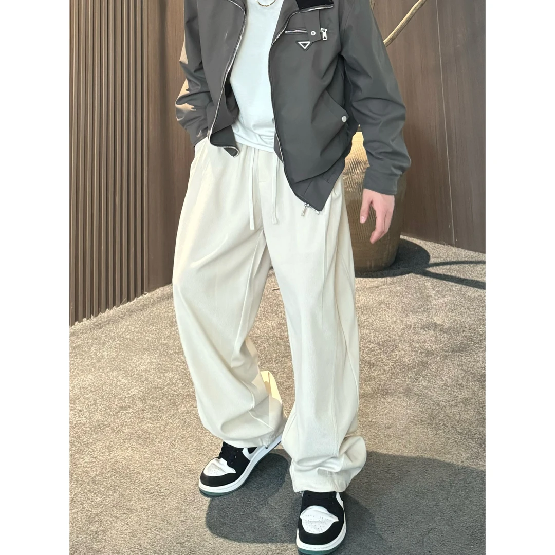 【ZQ】春秋季混纺棉感款式直筒时尚百搭休闲男士弯刀休闲长裤5831