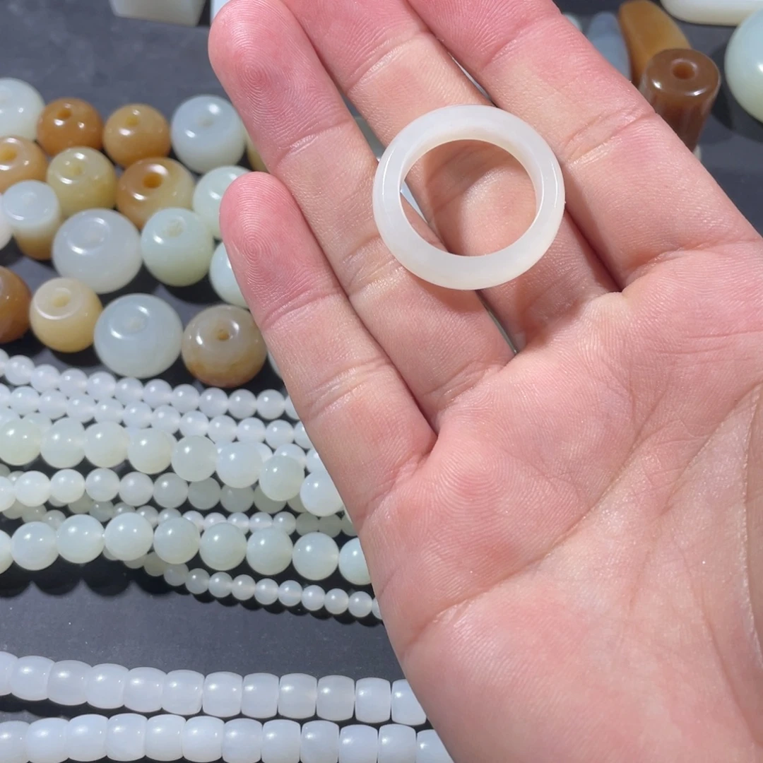 和田玉未镶嵌吊坠(不含链)戒指