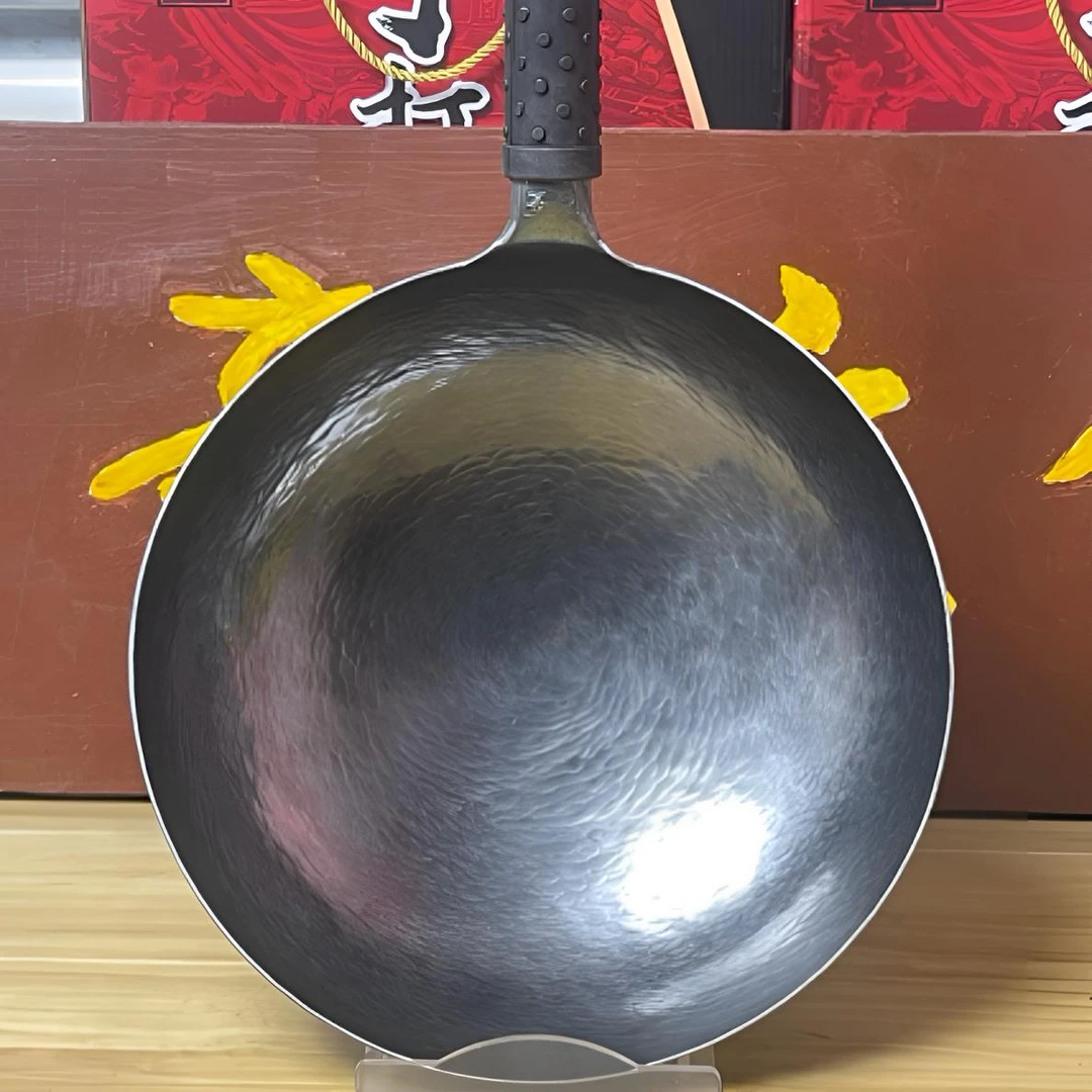 【手工鱼鳞锅】正宗章丘手工铁锅无涂层不粘锅少油烟家用炒锅