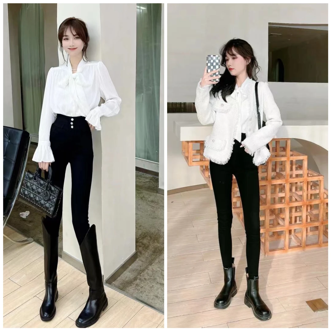 全新断码福利收腰腿精小黑裤弹力修身显瘦外穿高腰时尚休闲九分