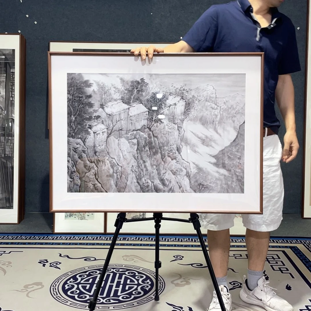 国画手绘画作品带框