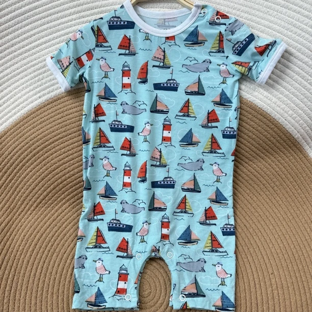 L家竹纤维短爬婴童卡通夏款宝宝